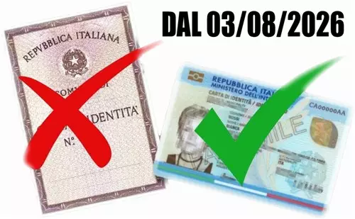 Cessazione validità carta d'identità cartacea a far data dal 3 agosto 2026