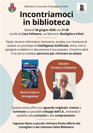 Per la rassegna "Incontriamoci in biblioteca": Ernesto Chiabotto presenta il libro "Anna è nata a Grangesises"