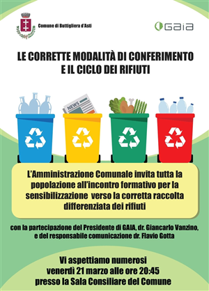 Le corrette modalità di conferimento e il ciclo dei rifiuti.