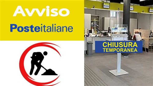 Ufficio Postale:
Chiusura temporanea Ufficio Postale Buttigliera d'Asti per interventi di manutenzione